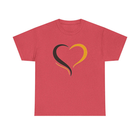 Black and Yellow Heart - Unisex Heavy Cotton Tee