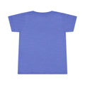 Back view of heather blue toddler T-shirt from the 'Cleveland smells like my diaper' kids clothing collection.
