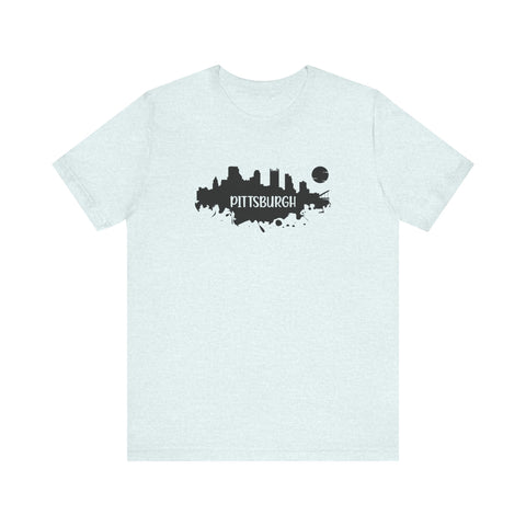 Pittsburgh Splash Skyline T-Shirt  - Unisex bella+canvas 3001 T-Shirt Printify Heather Ice Blue S 