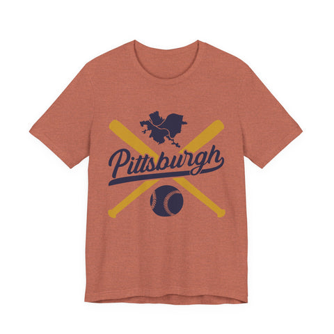 Pittsburgh Vintage Baseball Bats - Unisex Jersey Short Sleeve Tee