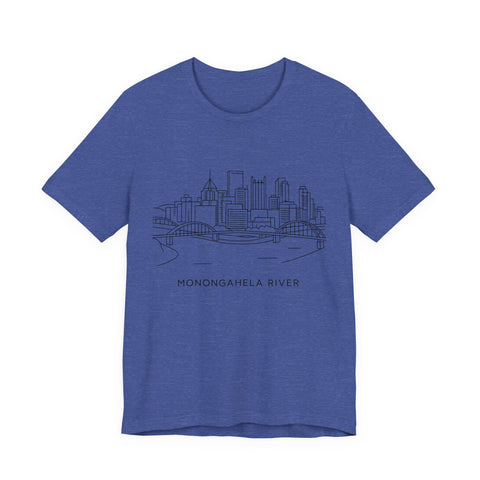 Monongahela River Skyline - Unisex Jersey Short Sleeve Tee