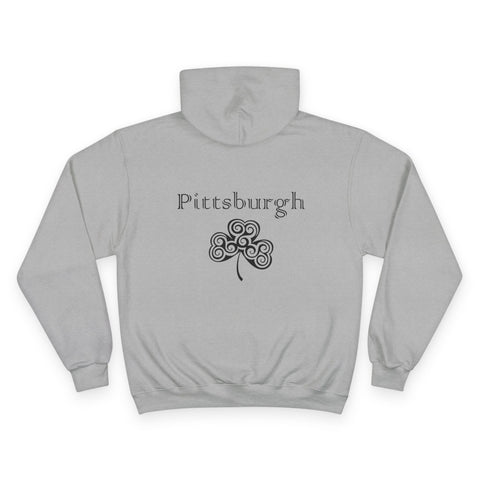 Pittsburgh Irish Clover - Print on back - Champion Hoodie