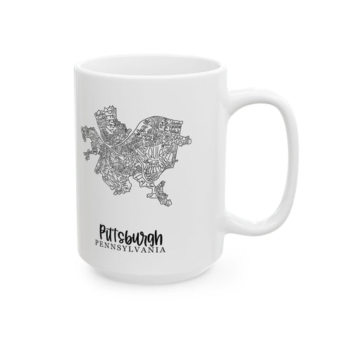 Pittsburgh Neighborhood Map -  Coffee Mugs (11oz, 15oz)