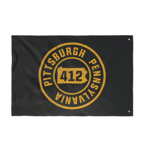 Pittsburgh Stamped - Double Sided Flag