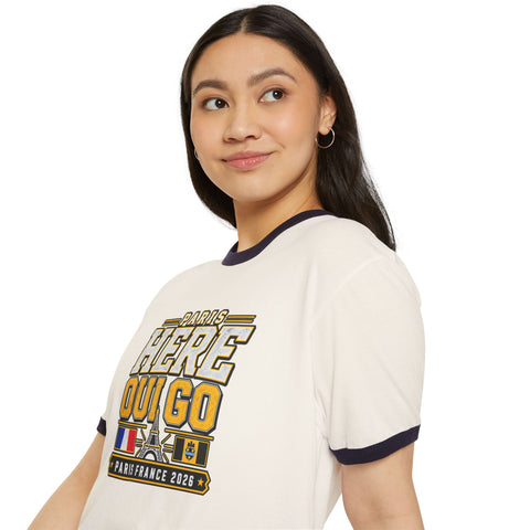 Pittsburgh " Here We Go " Paris Ringer T-Shirt — Vintage France 2026 Travel Tee