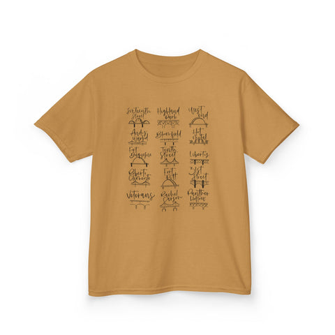 Pittsburgh Bridges Doodle - Kids Graphic T-Shirt