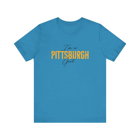 I'm a Pittsburgh Girl - Star Design - Unisex Jersey Short Sleeve Tee T-Shirt Printify Aqua XS