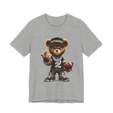 Young and Mean Pittsburgh Bear - Unisex Jersey Short Sleeve Tee