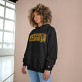 Made of Steel in Pittsburgh Hoodie Black - Champion Hoodie Hoodie Printify   