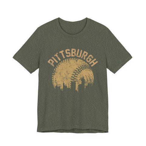 Pittsburgh Baseball Skyline - Unisex Jersey Short Sleeve Tee