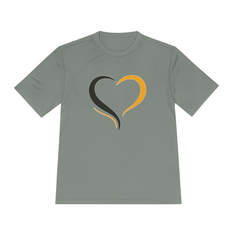 Black and Yellow Heart - Sport-Tek Unisex Moisture Wicking Tee