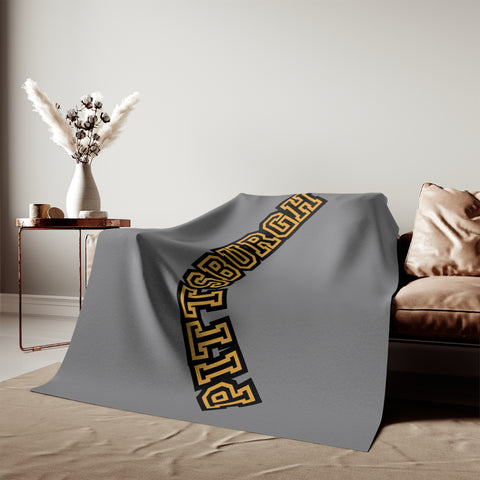 Pittsburgh Block Letters - TT Style - Sweatshirt Blanket