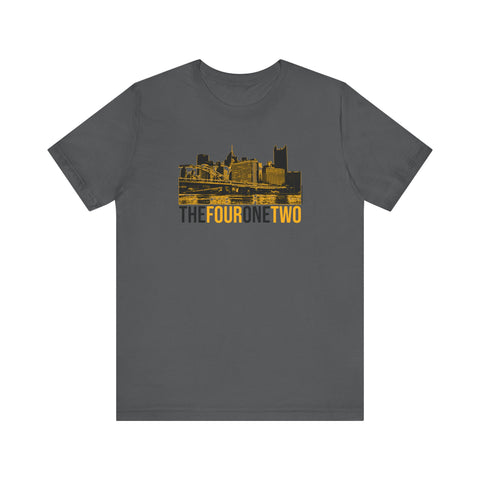 Four One Two Skyline - 412 Series - Pittsburgh T-Shirt - Unisex bella+canvas 3001 Short Sleeve Tee T-Shirt Printify Asphalt S 