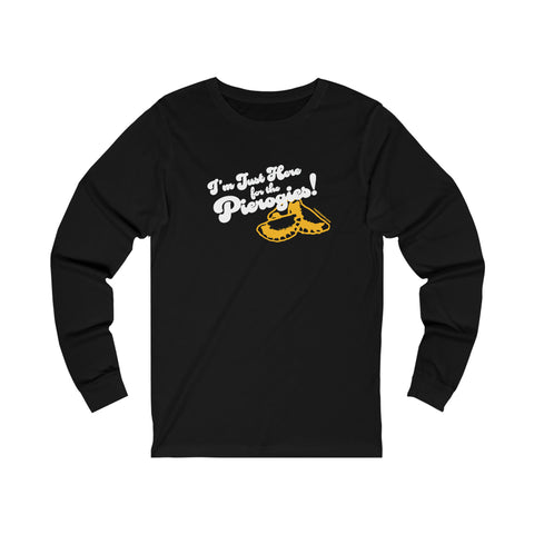 I'm Just Here for the Pierogies! - Pittsburgh Culture T-Shirt - Long Sleeve Tee Long-sleeve Printify XS Black 