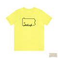 Pittsburgh the Star of Pennsylvania Short Sleeve T-Shirt  - Unisex bella+canvas 3001 T-Shirt Printify Yellow S 