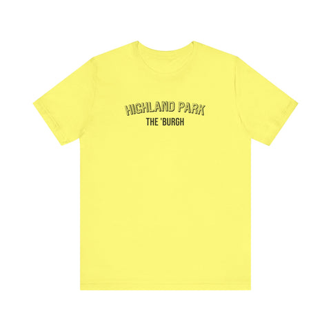 Highland Park  - The Burgh Neighborhood Series - Unisex Jersey Short Sleeve Tee T-Shirt Printify Yellow S 