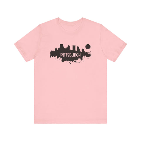 Pittsburgh Splash Skyline T-Shirt  - Unisex bella+canvas 3001 T-Shirt Printify Pink S 