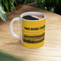 Three Rivers Stadium - 1970 - Retro Schematic - Pittsburgh Coffee Ceramic Mug 11oz Mug Printify