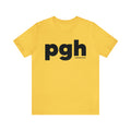 Pgh Pittsburgh Lowercase T-Shirt - Short Sleeve Tee T-Shirt Printify Yellow M 
