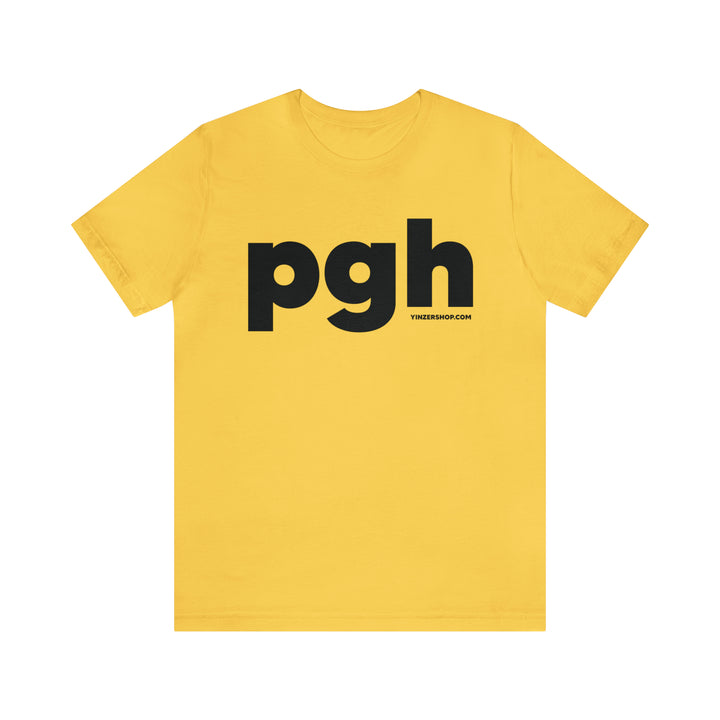 Pgh Pittsburgh Lowercase T-Shirt - Short Sleeve Tee T-Shirt Printify Yellow S 