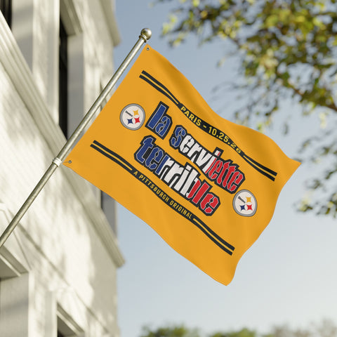 Pittsburgh Steelers French Flag Towel – "La Serviette Terrible" - Double Sided Flag