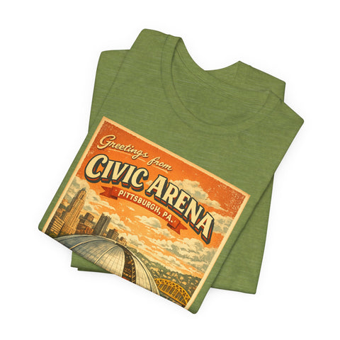 Greeting From Civic Arena (The Igloo) - Unisex Jersey Short Sleeve Tee