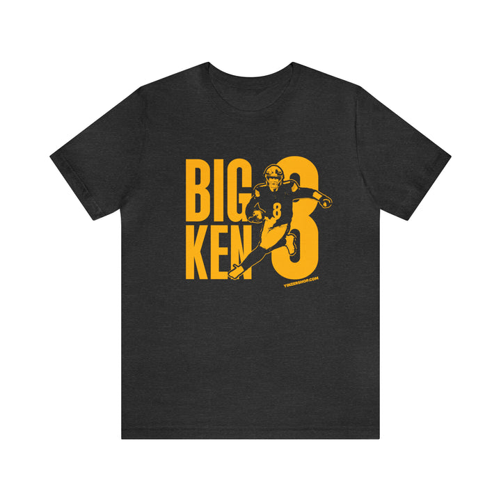Kenny Pickett Big Ken #8 - Short Sleeve Tee T-Shirt Printify Dark Grey Heather S 