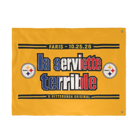 Pittsburgh Steelers French Flag Towel – "La Serviette Terrible" - Double Sided Flag