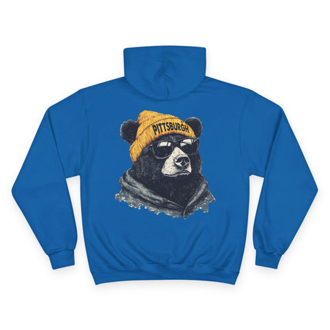 Pittsburgh Bear - Print on back - Champion Hoodie