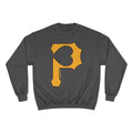 Heart of Pittsburgh - P for Pittsburgh Series - Champion Crewneck Sweatshirt Sweatshirt Printify Charcoal Heather S 