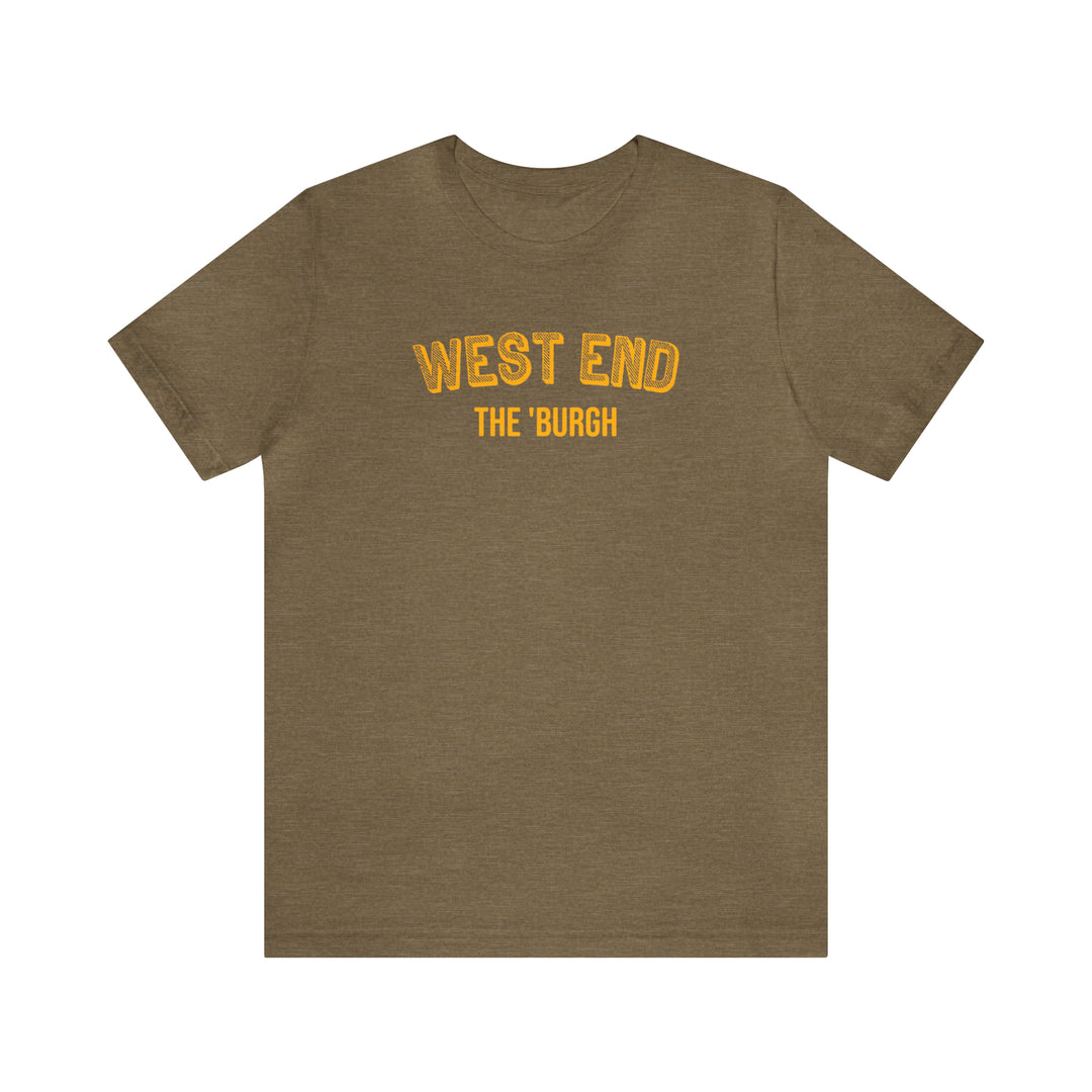 West End - The Burgh Neighborhood Series - Unisex Jersey Short Sleeve Tee T-Shirt Printify Heather Olive XL 