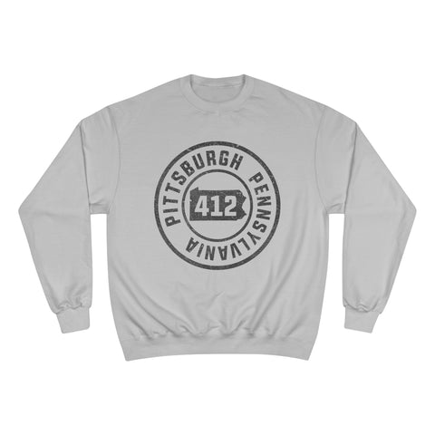 412 Area Code Pittsburg PA Stamped - Champion S600 Sweatshirt