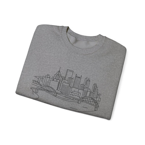 Monongahela River Skyline - Heavy Blend™ Crewneck Sweatshirt