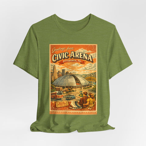 Greeting From Civic Arena (The Igloo) - Unisex Jersey Short Sleeve Tee