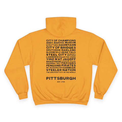 Pittsburgh Profile - Print on back - Champion Hoodie