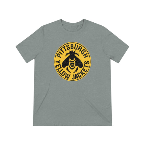 Pittsburgh Yellow Jackets T-Shirt (Tri-Blend Super Light) T-Shirt Vintage Ice Hockey Athletic Grey TriBlend XS 