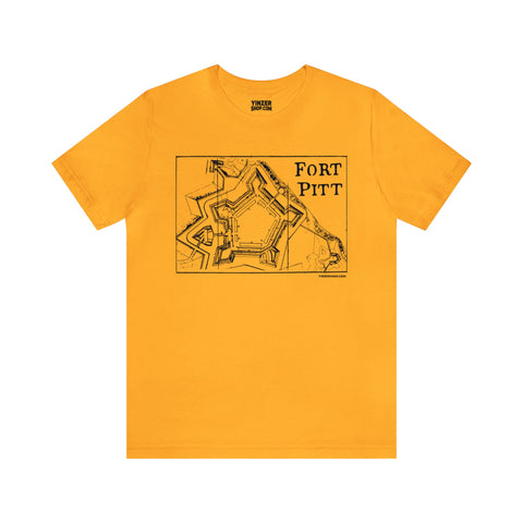 Fort Pitt Map - Retro - Short Sleeve Tee T-Shirt Printify Gold S 