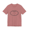 Pittsburgh Border Stamp - Short Sleeve T-Shirt in heather mauve with black stamp design, perfect for casual style and fast delivery.