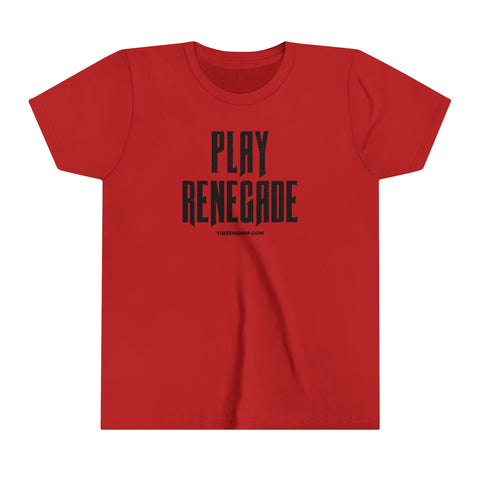 Play Renegade Distressed Graphic - Youth Short Sleeve Tee Kids clothes Printify Red S