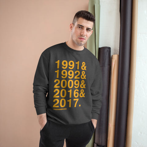 Pittsburgh Penguins Stanley Cups Ampersand - Champion Crewneck Sweatshirt Sweatshirt Printify   