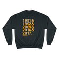 Pittsburgh Penguins Stanley Cups Ampersand - Champion Crewneck Sweatshirt Sweatshirt Printify Black S 