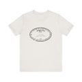 Pittsburgh Border Stamp - Short Sleeve T-Shirt in white with black oval stamp design, ideal for slim fit casual wear with fast delivery options.