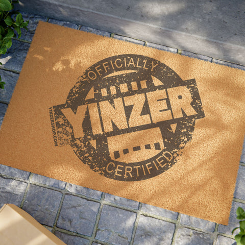 Doormat — "Officially Yinzer Certified" Rustic Pittsburgh Welcome Mat