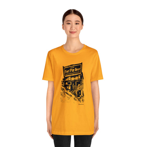 Fort Pitt Beer Building - Retro - Short Sleeve Tee T-Shirt Printify   