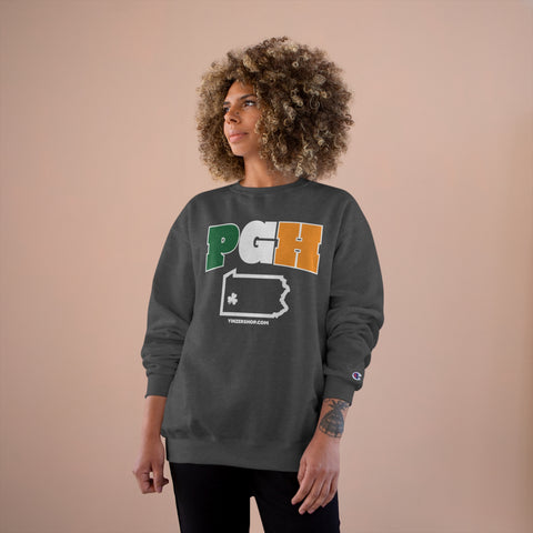 PGH Series Irish Flag - St. Patty's Day - Champion Crewneck Sweatshirt Sweatshirt Printify   