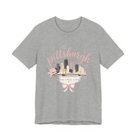Pittsburgh Girly Bow Pink T-Shirt