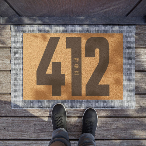 412 Doormat — Pittsburgh Area Code Coir Welcome Mat