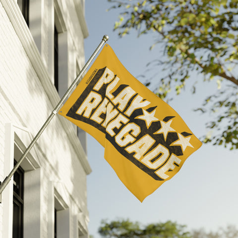 Play Renegade Retro Star Graphic - Double Sided Yellow Flag