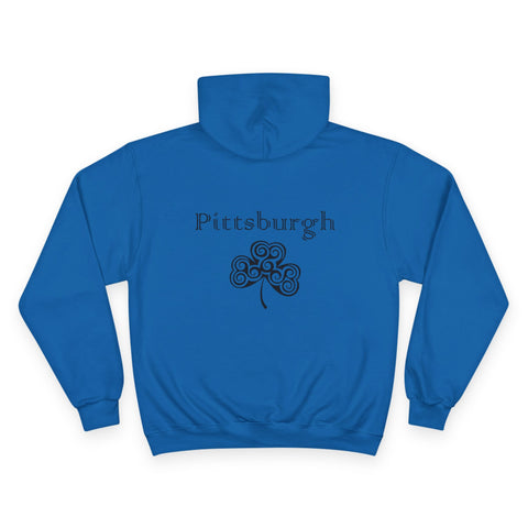 Pittsburgh Irish Clover - Print on back - Champion Hoodie