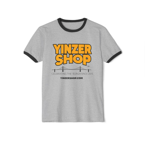 YinzerShop Serving Since 2015 - Next Level 3604 Unisex Cotton Ringer T-Shirt T-Shirt Printify Heather Grey/Black XS